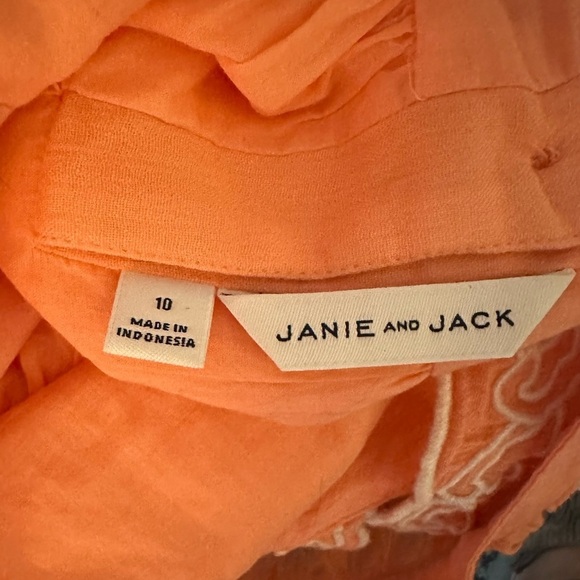 Janie & Jack Crochet Peach Colored Trim Dress Ruffles size 10 - Picture 5 of 5